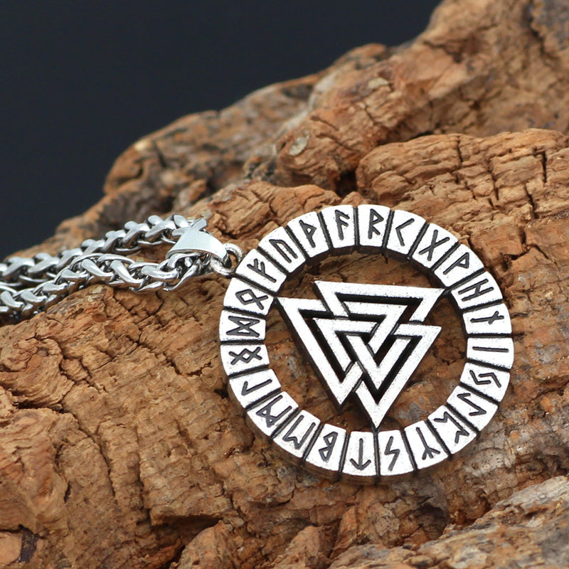 Viking Vintage Odin Triangle Rune Necklace