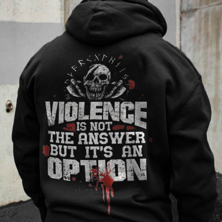 Vikings Violence Is Not The Answer Printed Men's Hoodie