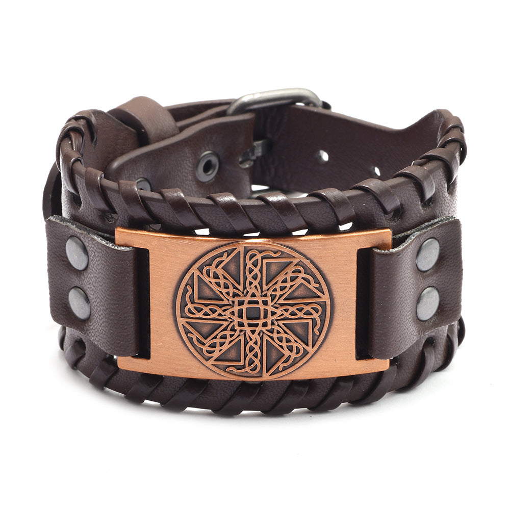 Chino New Irish Knot Amulet Leather Russian Jewelry Pagan Bracelet