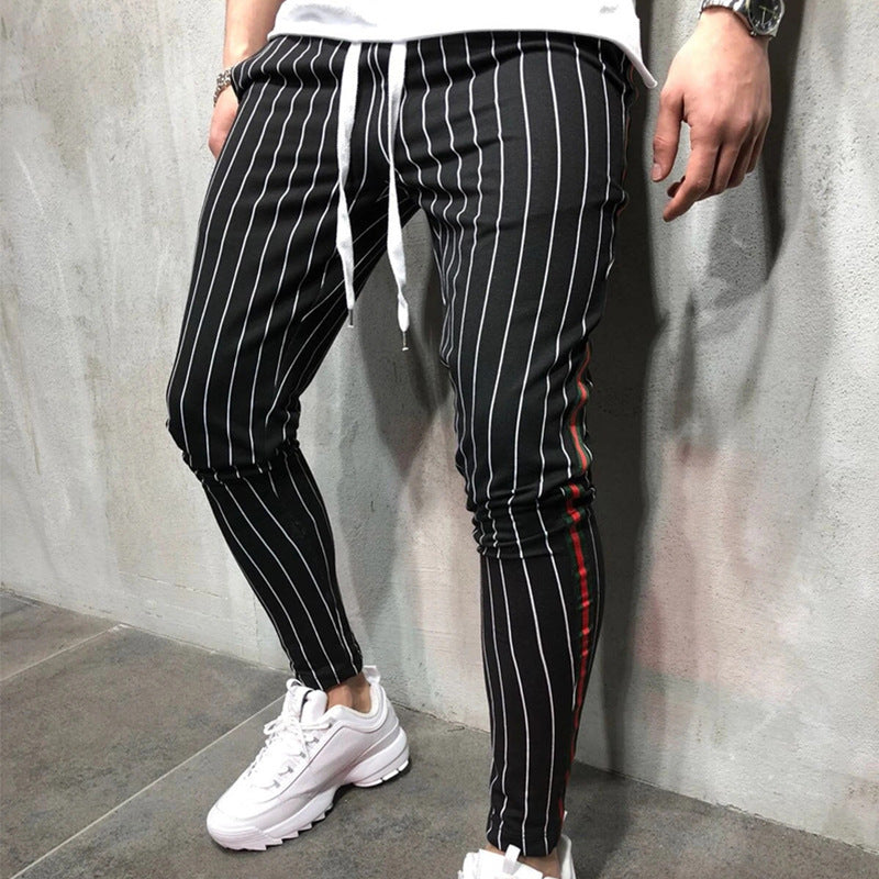 Vertical Stripe Men's Fashion Casual Pants
