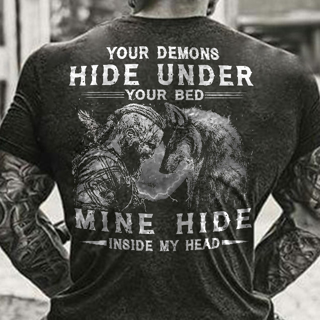 Viking Your Demons Hide Under You Bed T-shirt