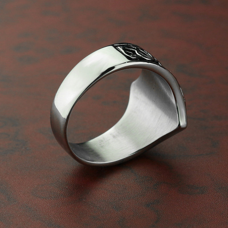 Titanium Steel Five-pointed Star Geometric Ring