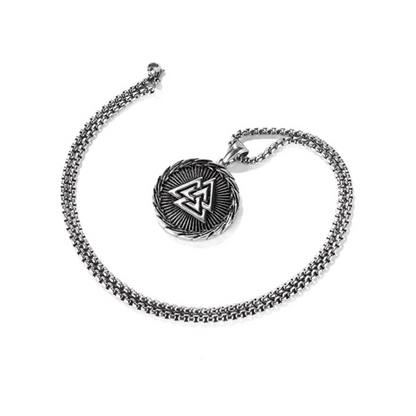 Retro Ding Triangle Rune Stainless Steel Necklace