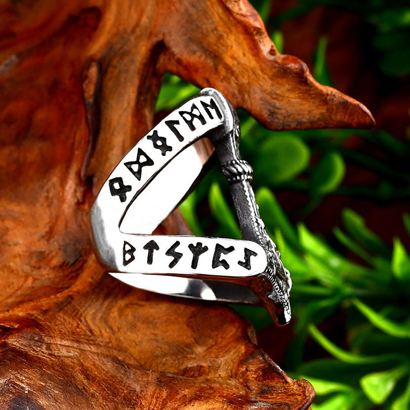 Creative Vintage Viking Letter Titanium Steel Ring