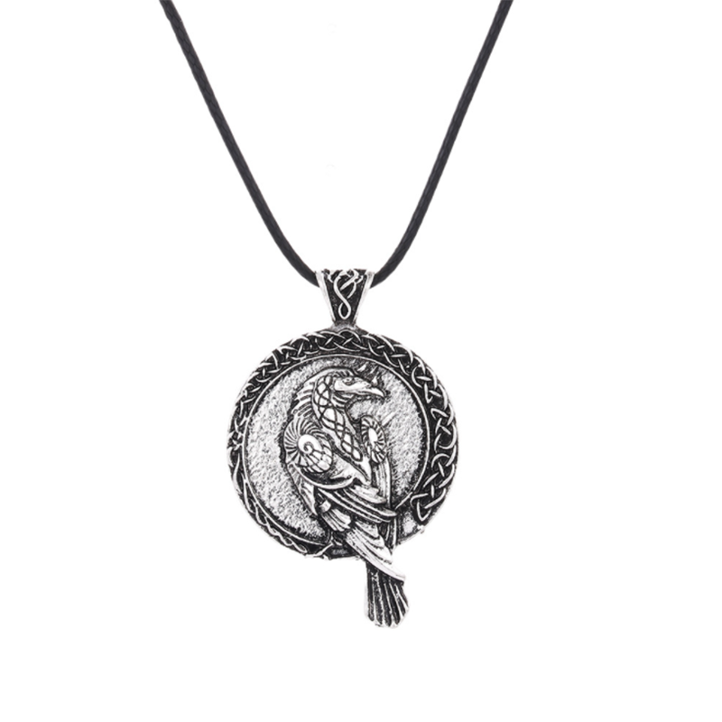 Men's Viking Crow Pendant Vintage Necklace