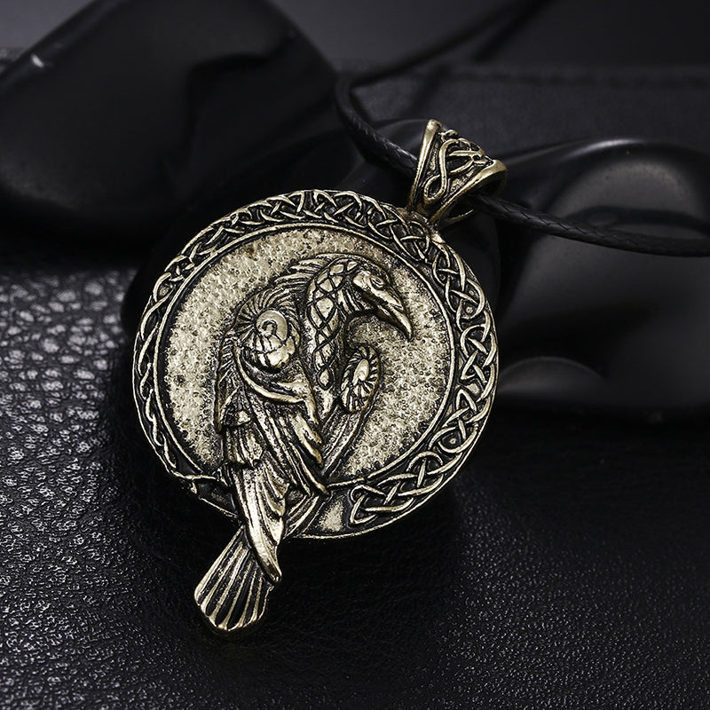 Men's Viking Crow Pendant Vintage Necklace