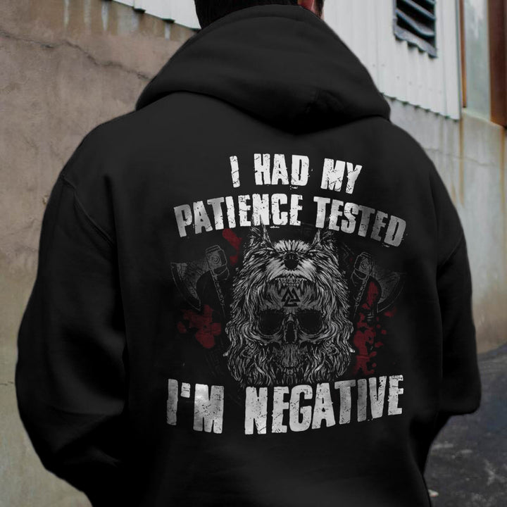 Vikings I Had My Patience Rested Printed Casual Men's Hoodie