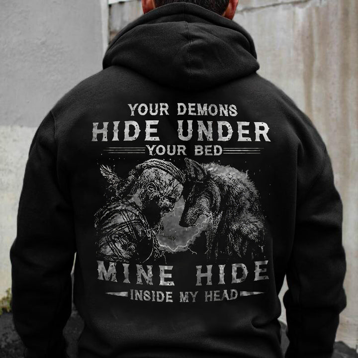 Your Demons Hide Under Your Bed Print Men’s Hoodie