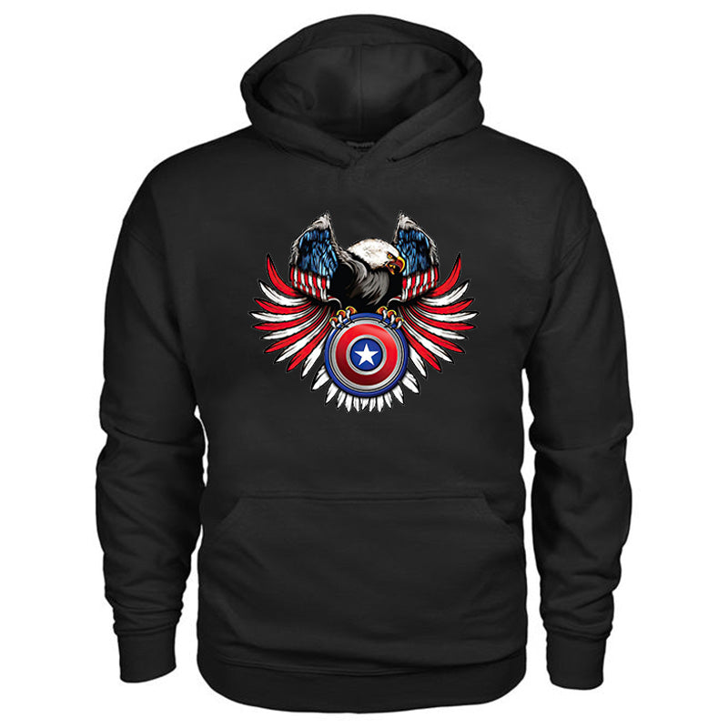 Fashion Eagle American Shield Casual Printed Men's Hoodie