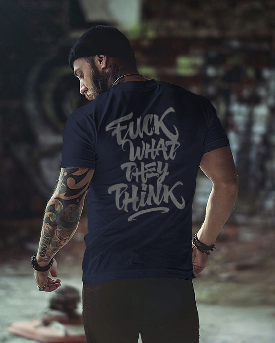 WHAT THEY THINK print Round neck men's T-shirt
