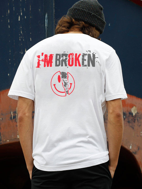 Vintage I'm Broken Skull Men's Monogram T-shirt