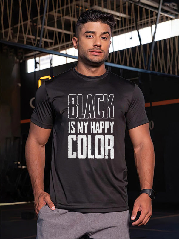 Black Is My Happy Color Printed T-shirt