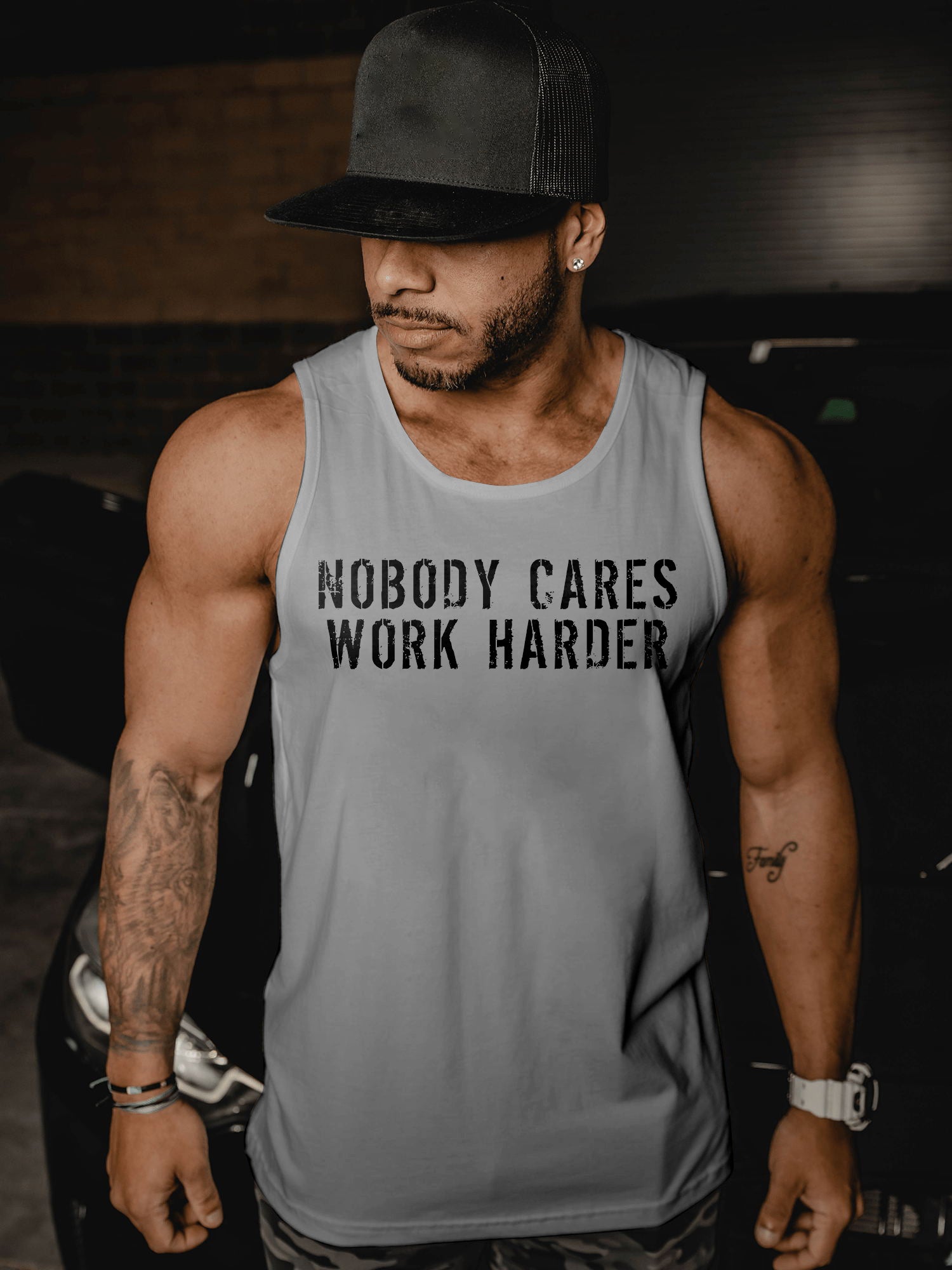 Nobody Cares Work Harder Printed Vest