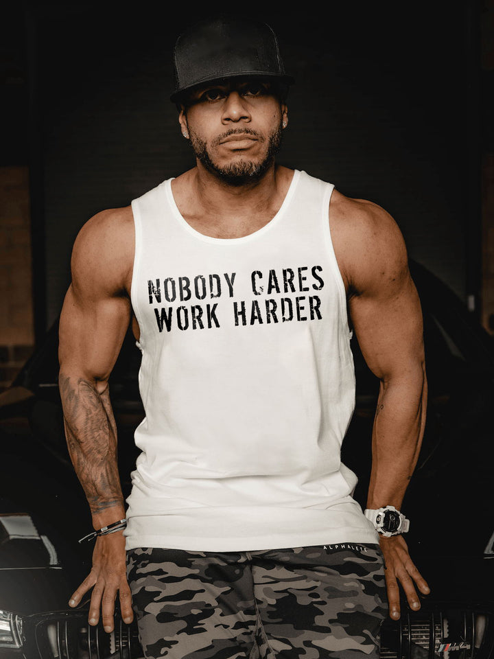 Nobody Cares Work Harder Printed Vest