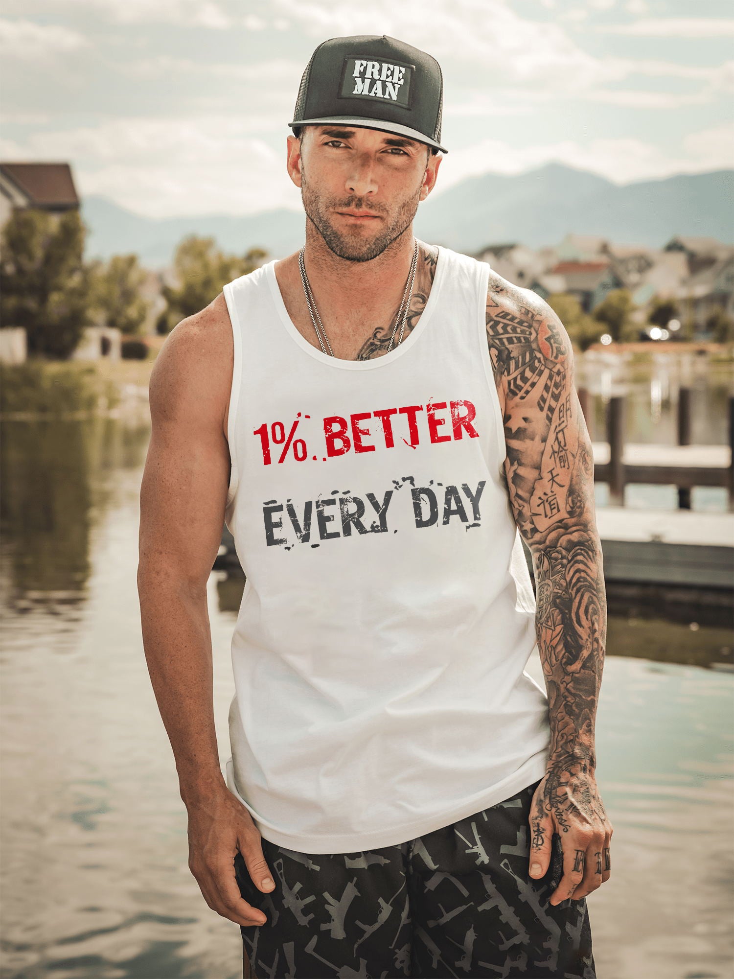 1% Better Every Day Printed Vest