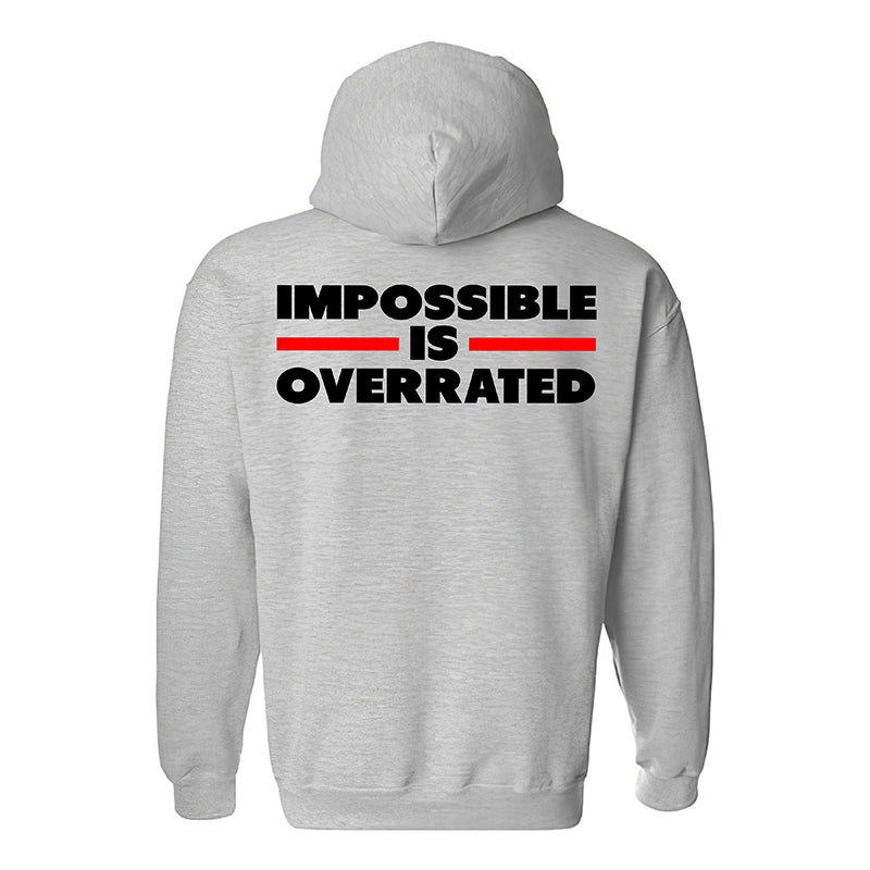 Impossible Is Overrated Printed Casual Hoodie