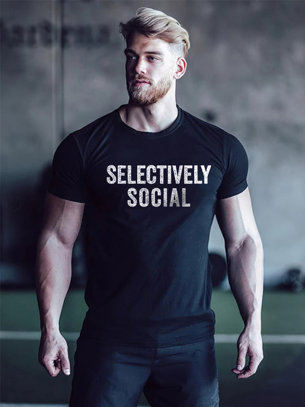 Selectively Social Printed Men's T-shirt
