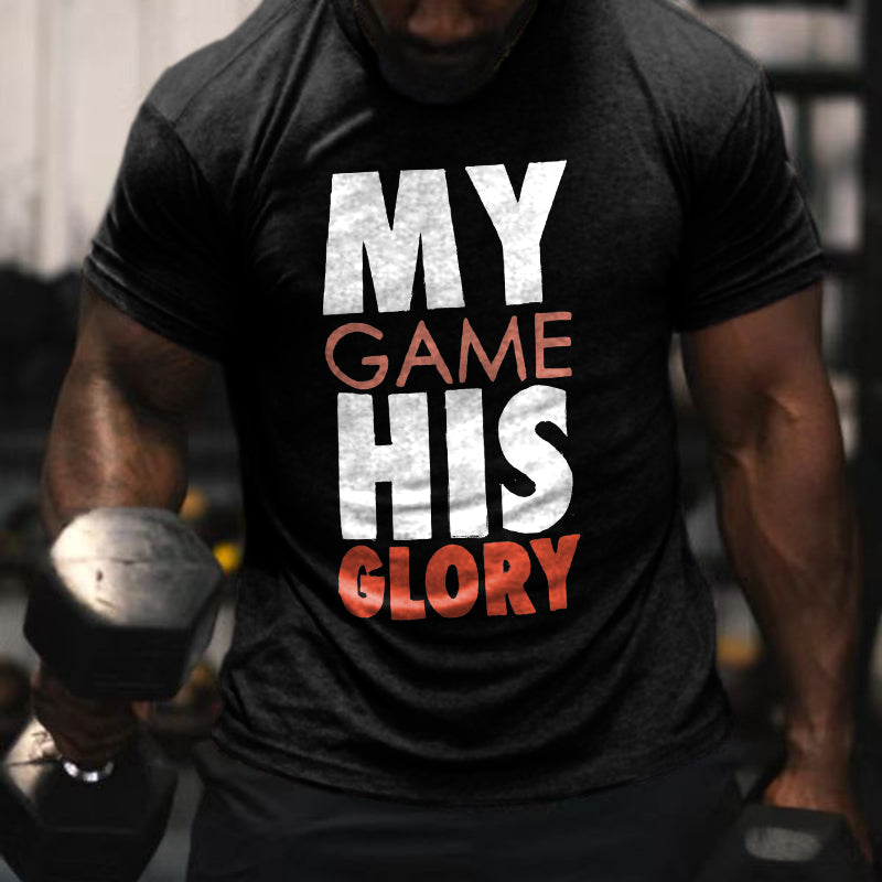 My Game His Glory Printed Men's T-shirt