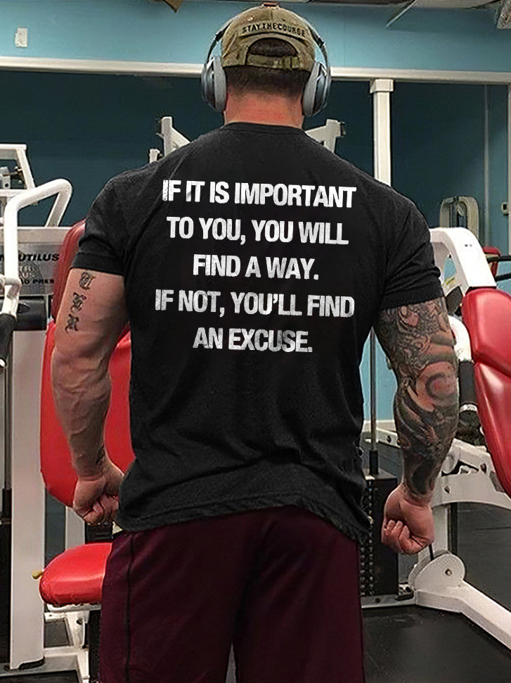 If It Is Important To You, You Will Find A Way Printed Men's T-shirt
