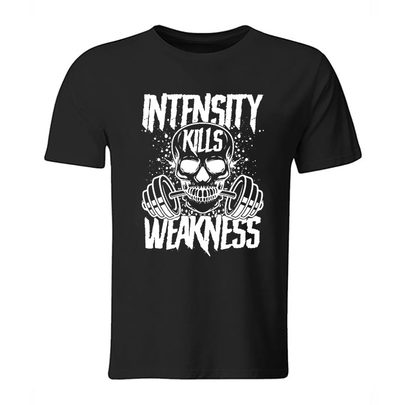 Intensity Kills Weakness Skull Print Men's T-shirt