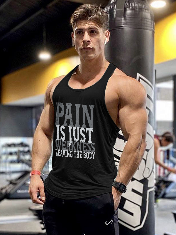 Pain Is Just Weakness Leaving The Body Printed Men's Vest