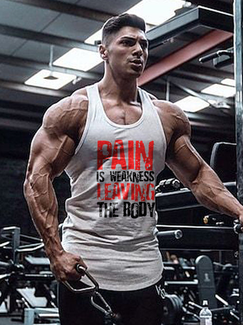 Pain Is Weakness Leaving The Body Printed Men's Vest
