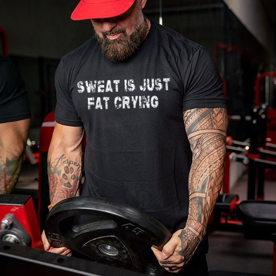 Sweat Is Just Fat Crying Printed Men's T-shirt